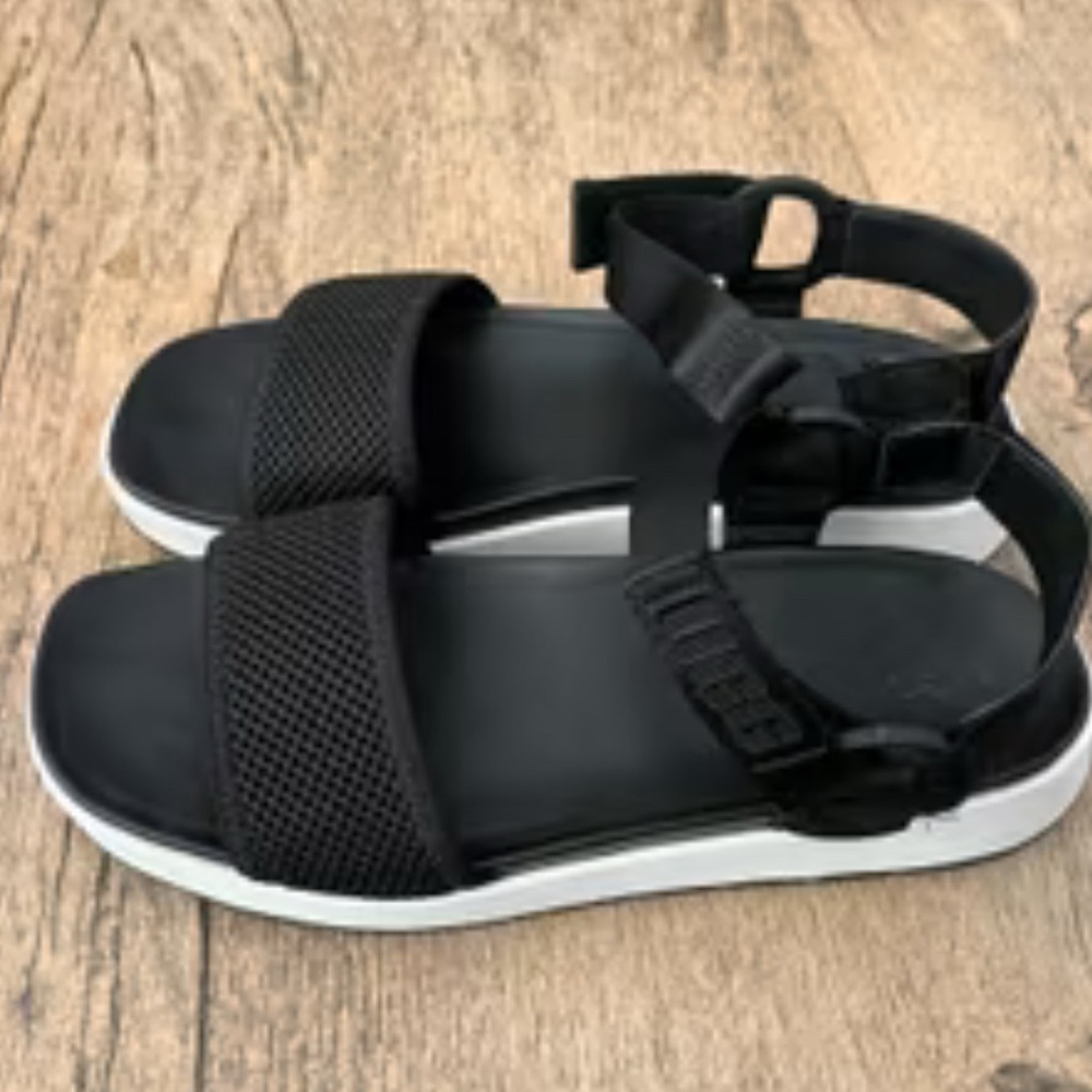 UGG Black and White Sporty Platform Sandals